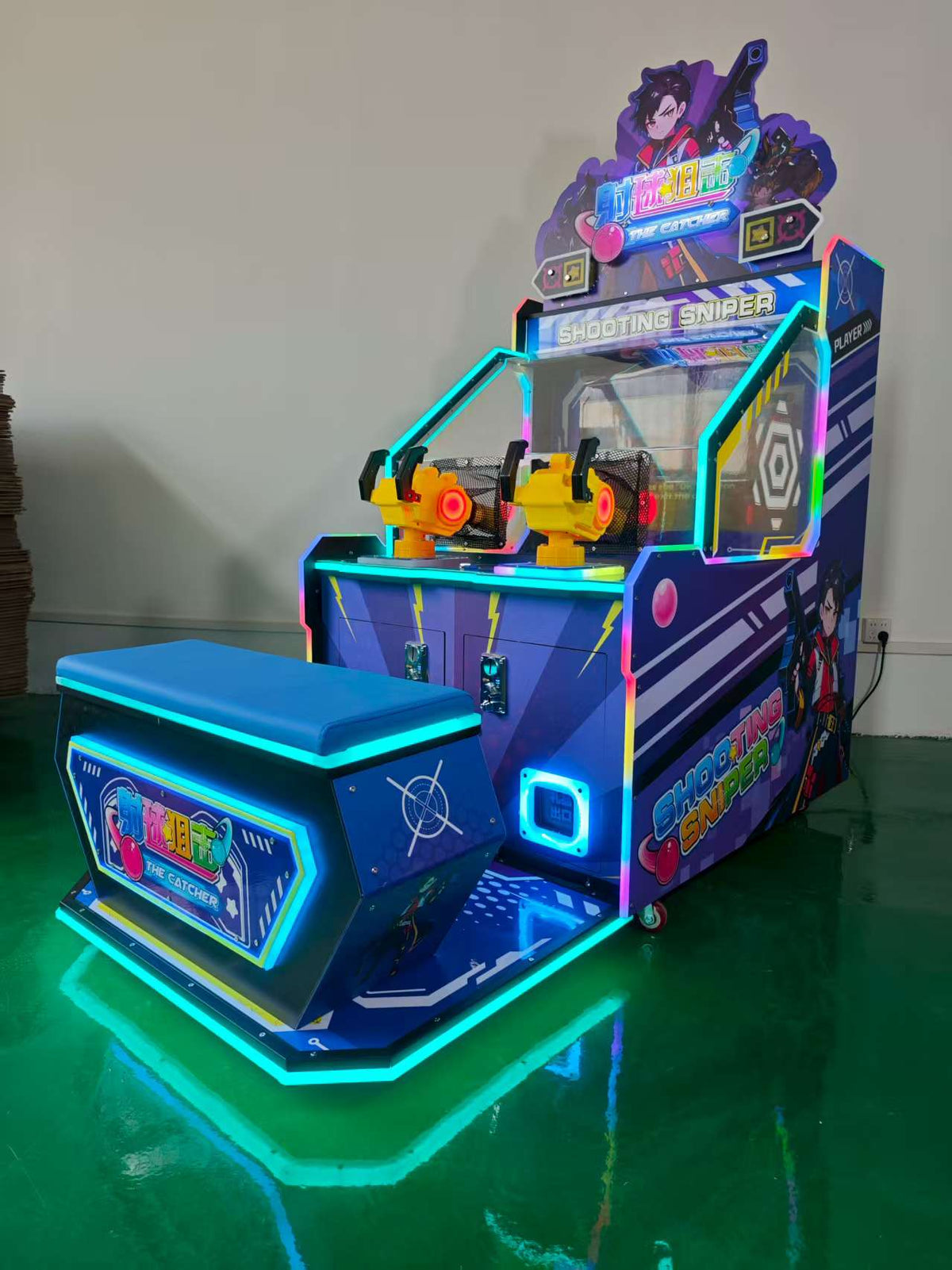 2-Player Coin-Operated Sniper Shooting Arcade Game Machine Plastic for Kids 6 Years Above English Language 1-Year Warranty