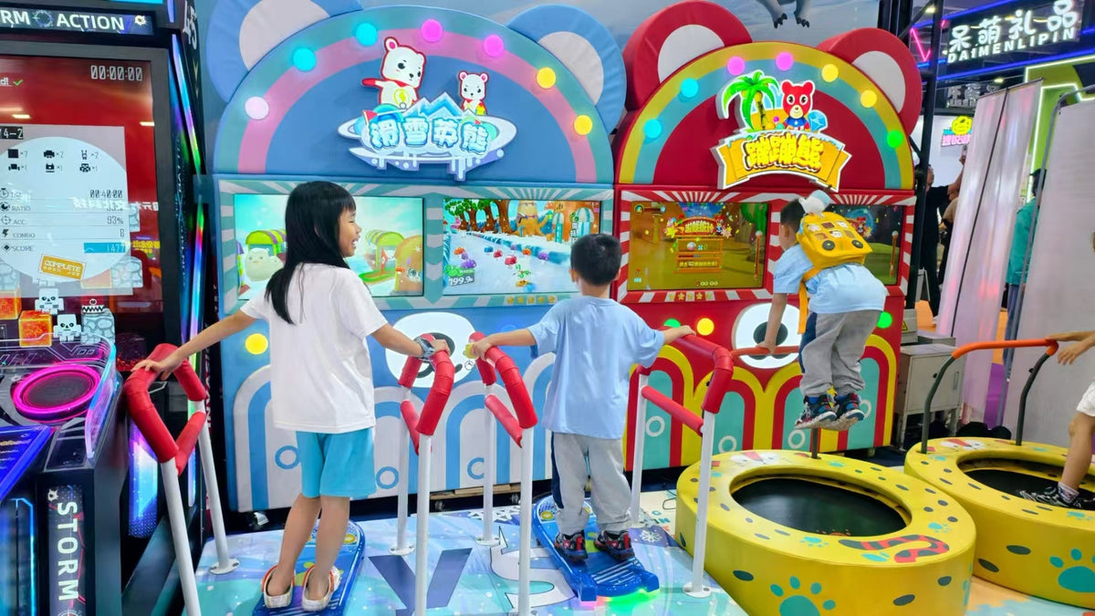 Indoor Children's Trampoline with Metal and Plastic Materials Coin Operated Games in English-Speaking