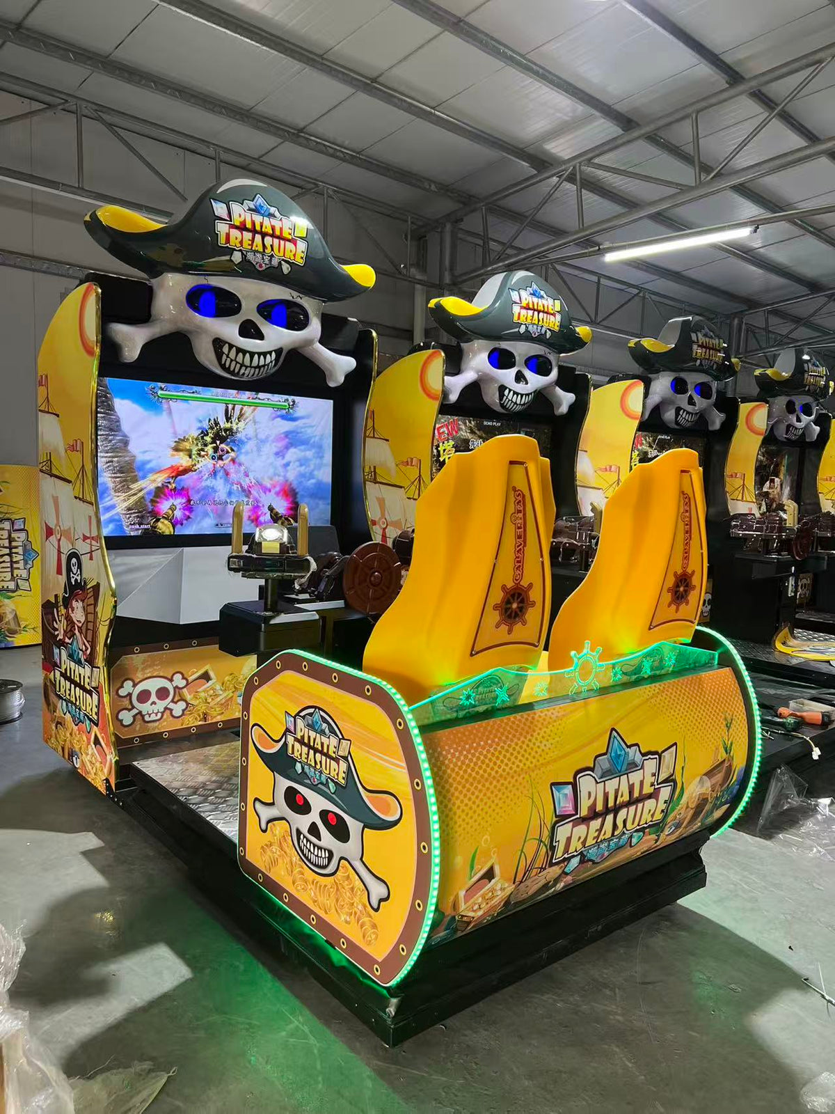 Coin Operated Arcade Game Shooting Machine Entertaining 2-Player Simulator in English LCD Display Fiberglass Material Amusement