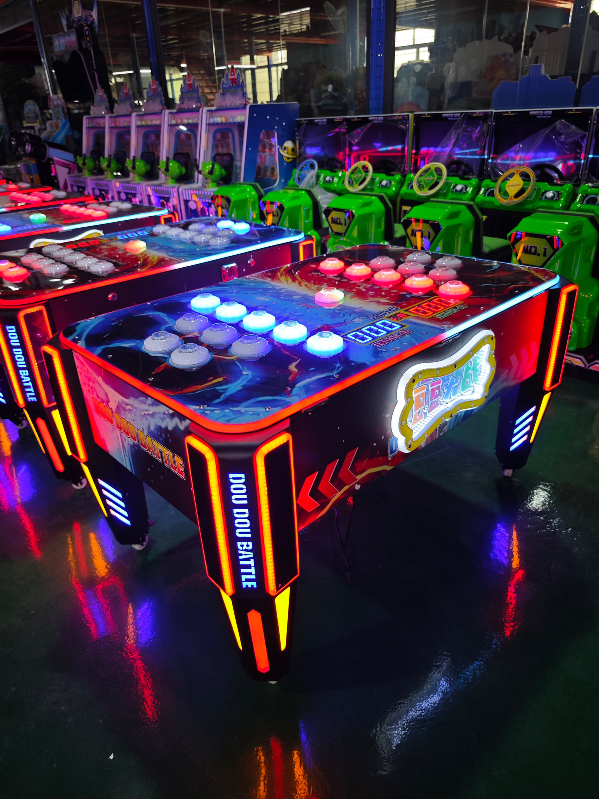 Coin-operated Two-player Battle in the Amusement Park Arcade Game Naughty Bean Catch Light Plastic Hammer Hitting Game for Kids