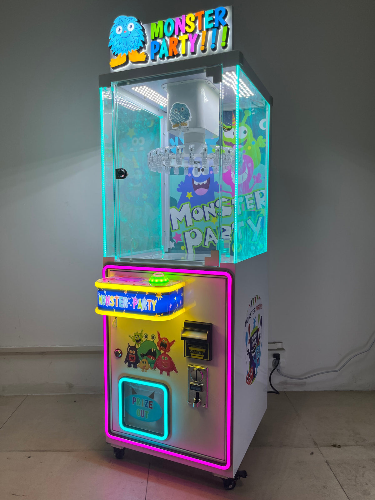Stainless Steel Coin-Operated Arcade Prize Clamp Vending Game Clip Machine