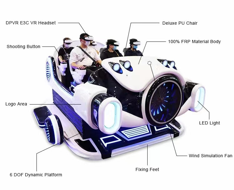 Family Six-Seat VR Cinema Racing Car