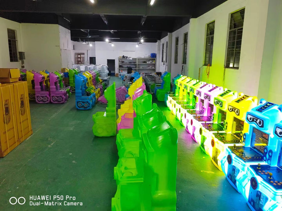 Small Plastic Wood Coin-Operated Kids Motorcycle Arcade Game Machine Plastic Material for English Speaking Children
