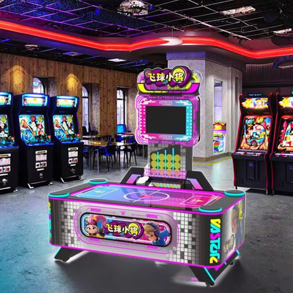 Indoor Coin-Operated Arcade Air Hockey Table for Kids 2-Player Multi-Ball Redemption Game Machine
