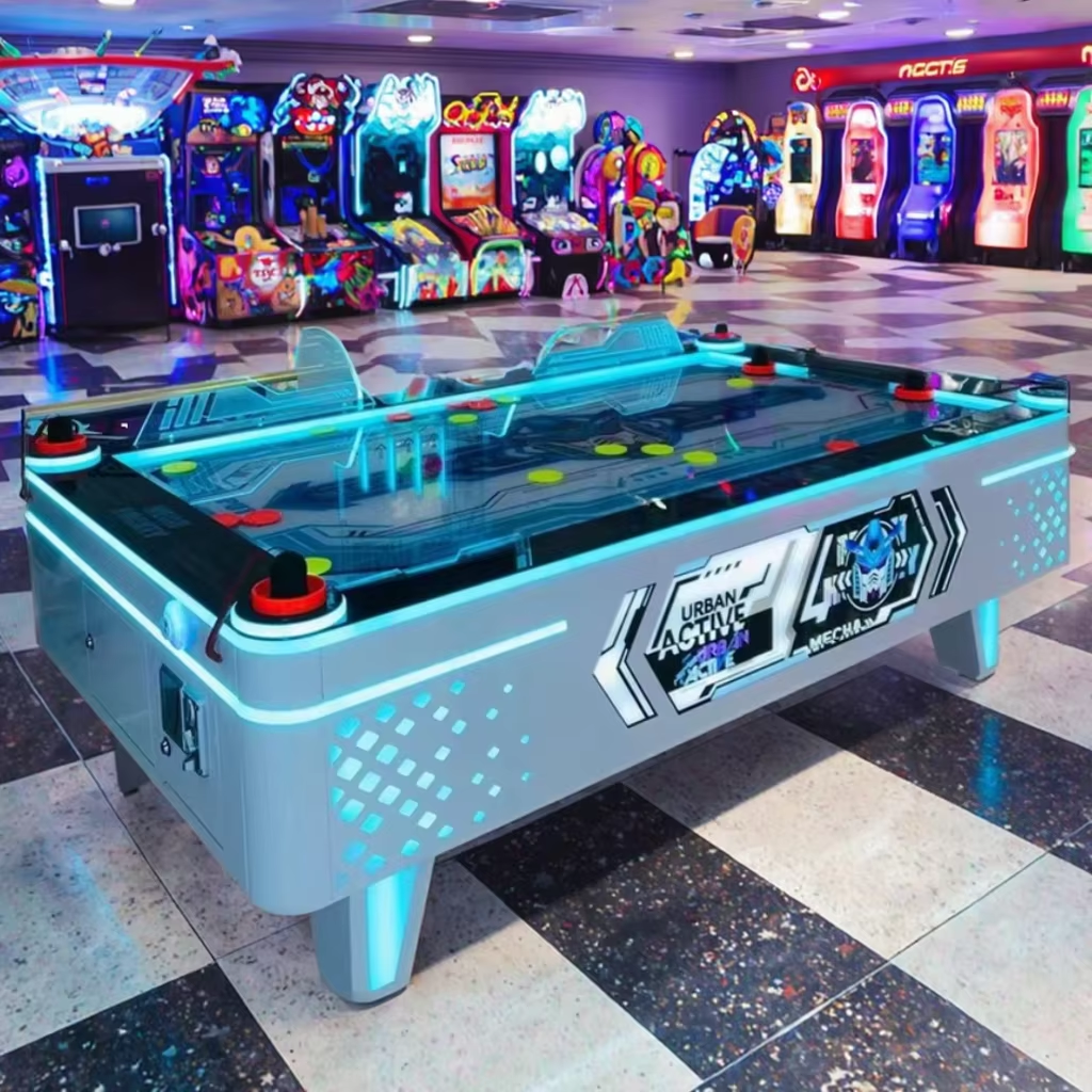 High-Speed Coin-Operated Air Hockey Table Arcade Ice Hockey Amusement with Plastic Material Enjoy the Experience