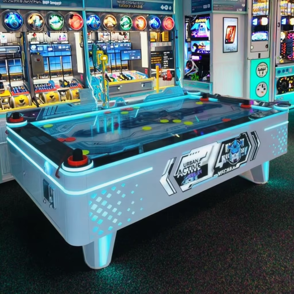 High-Speed Coin-Operated Air Hockey Table Arcade Ice Hockey Amusement with Plastic Material Enjoy the Experience