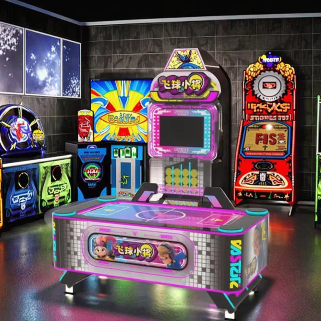 Indoor Coin-Operated Arcade Air Hockey Table for Kids 2-Player Multi-Ball Redemption Game Machine