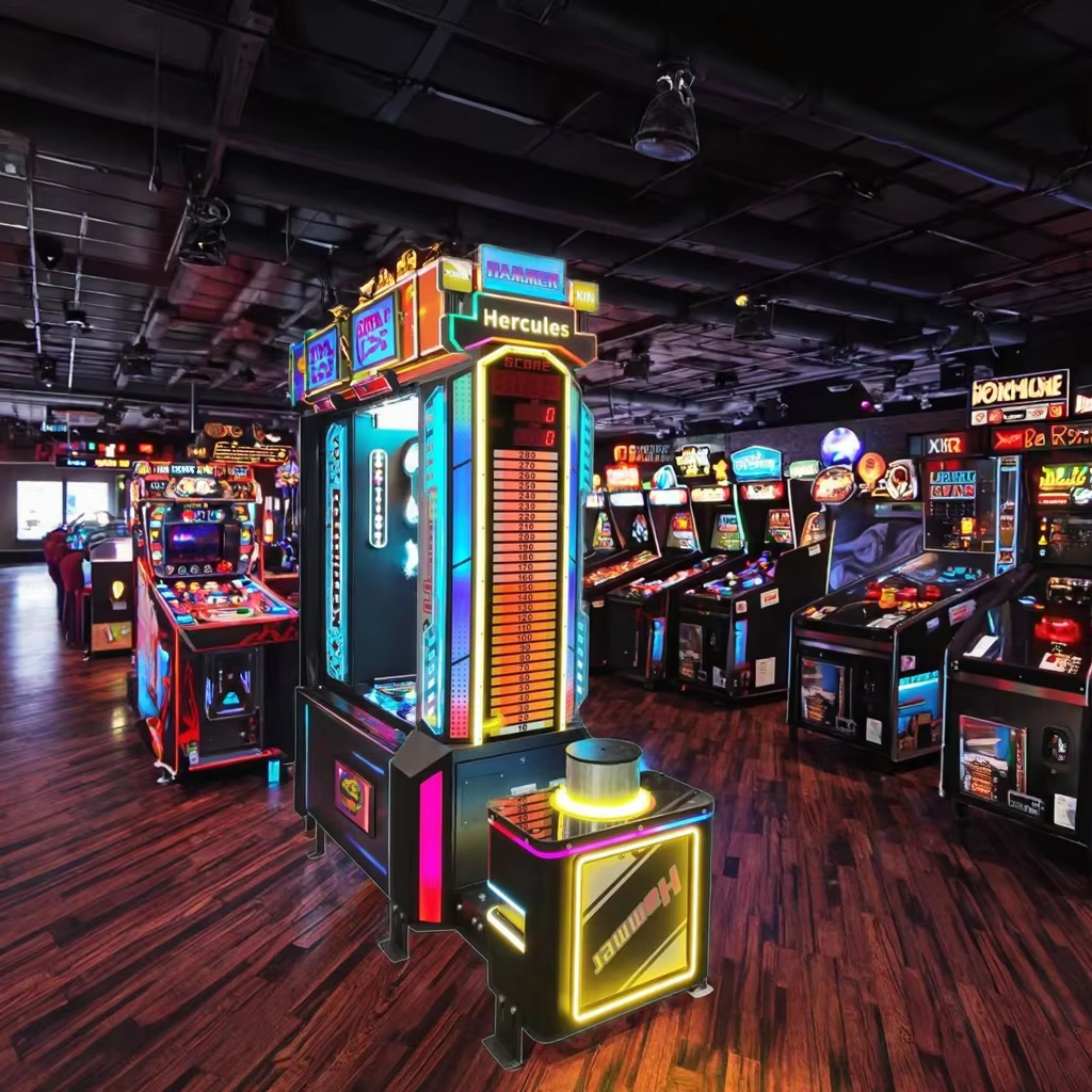 English Language Amusement Park Sledge Hammer King Street Machine Interactive Boxing Game Machine