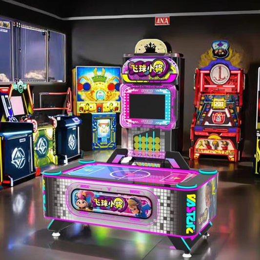Indoor Coin-Operated Arcade Air Hockey Table for Kids 2-Player Multi-Ball Redemption Game Machine