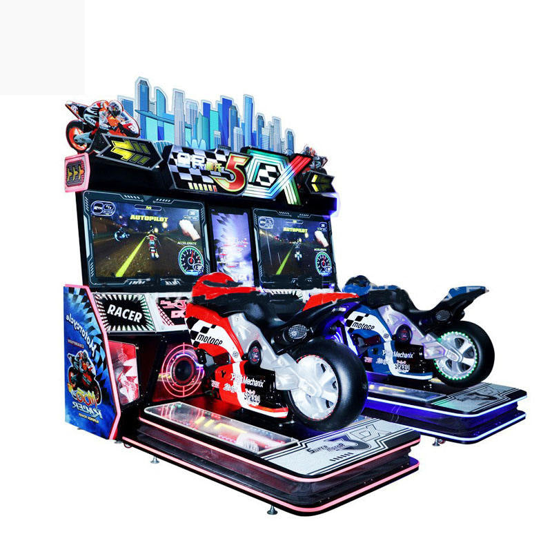 Arcade Racing Car & Motorcycle Video Game Console Coin-Operated Speed Simulator with 1-Year Warranty English Language 220V