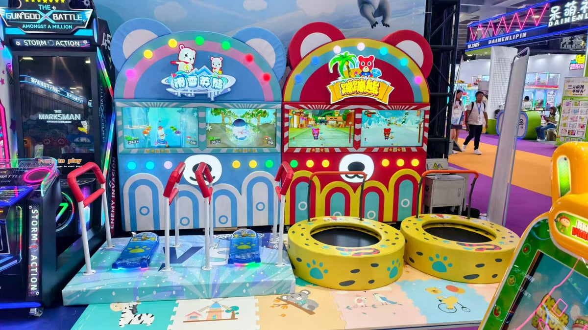 Indoor Children's Trampoline with Metal and Plastic Materials Coin Operated Games in English-Speaking