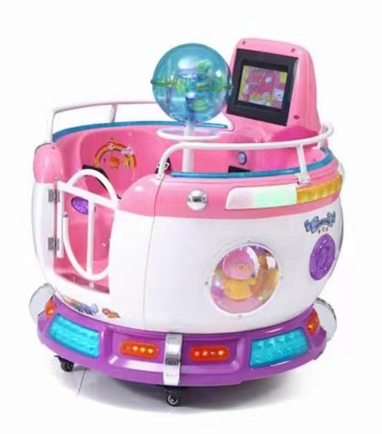 Indoor hot sale revolving cup kiddie ride coin operated plastic rotating games carousel Russian turntable for kids for sale