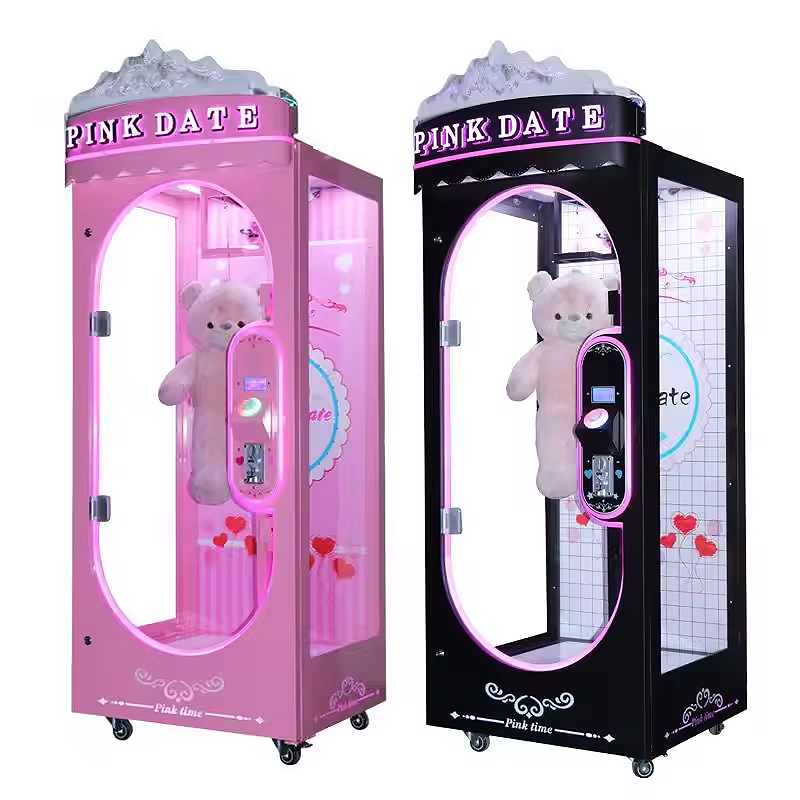 Coin Operated Indoor Pink Date Doll Cutting Prize Gift Scissors Skill Cut pink date machine