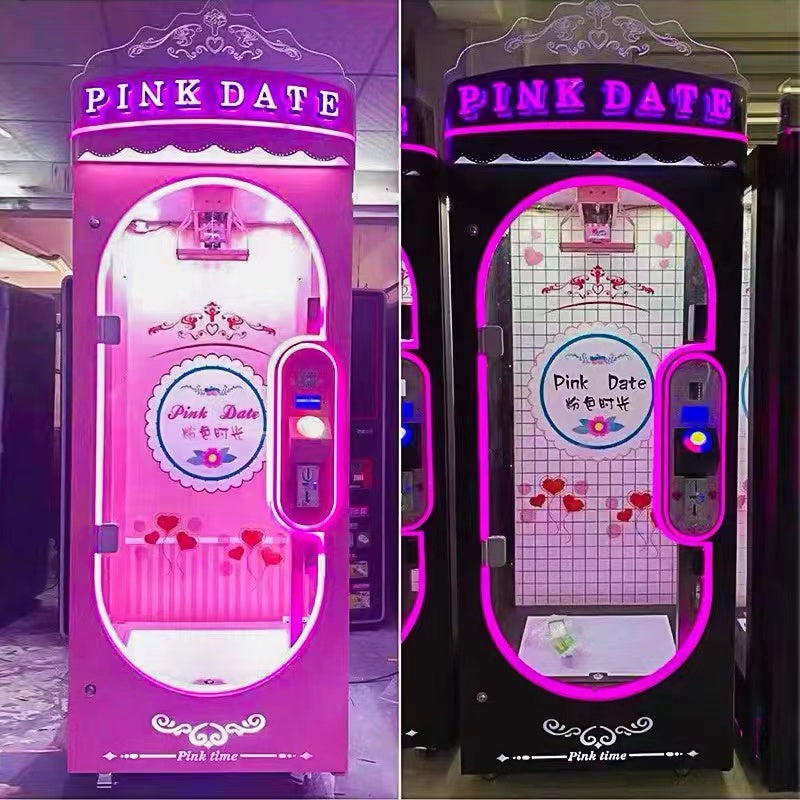 Coin Operated Indoor Pink Date Doll Cutting Prize Gift Scissors Skill Cut pink date machine