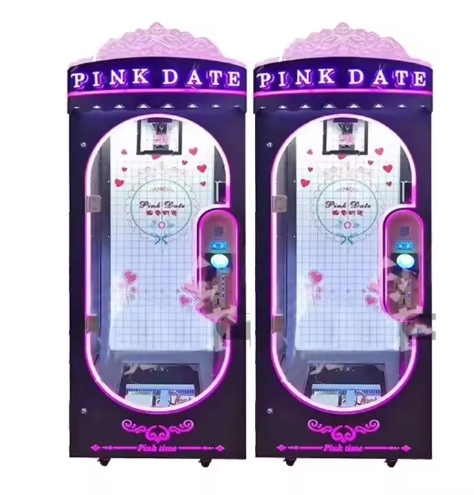 Coin Operated Indoor Pink Date Doll Cutting Prize Gift Scissors Skill Cut pink date machine