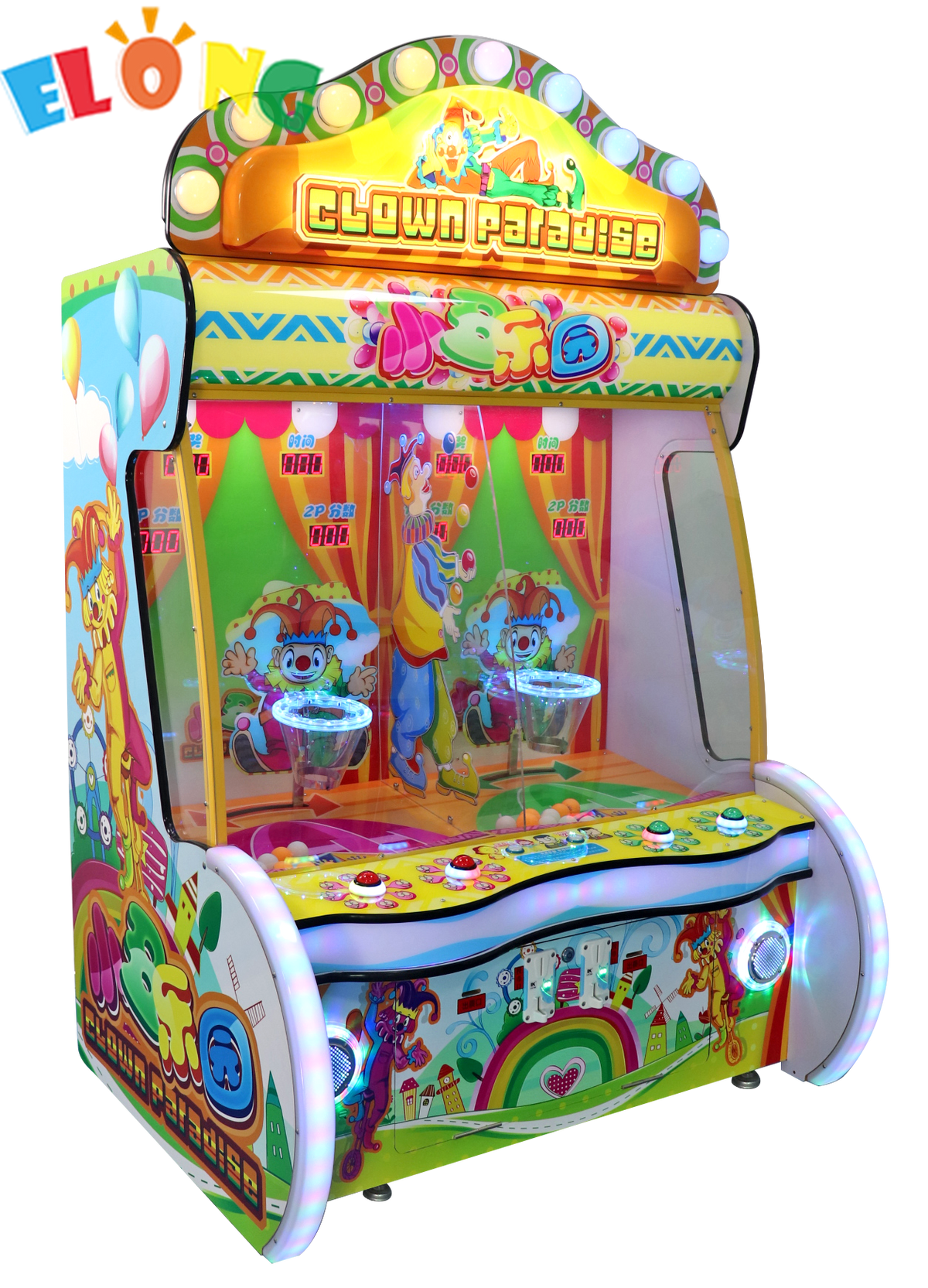 Paradise Clown Interactive Coin-Operated Boxing Game Machine Durable Metal Cabinet 1-Year for Kids Parents English Language