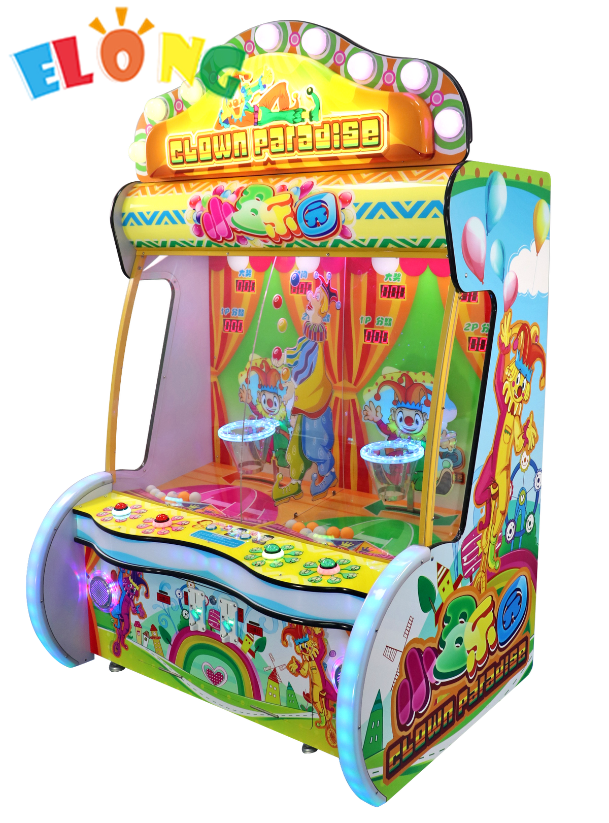 Paradise Clown Interactive Coin-Operated Boxing Game Machine Durable Metal Cabinet 1-Year for Kids Parents English Language