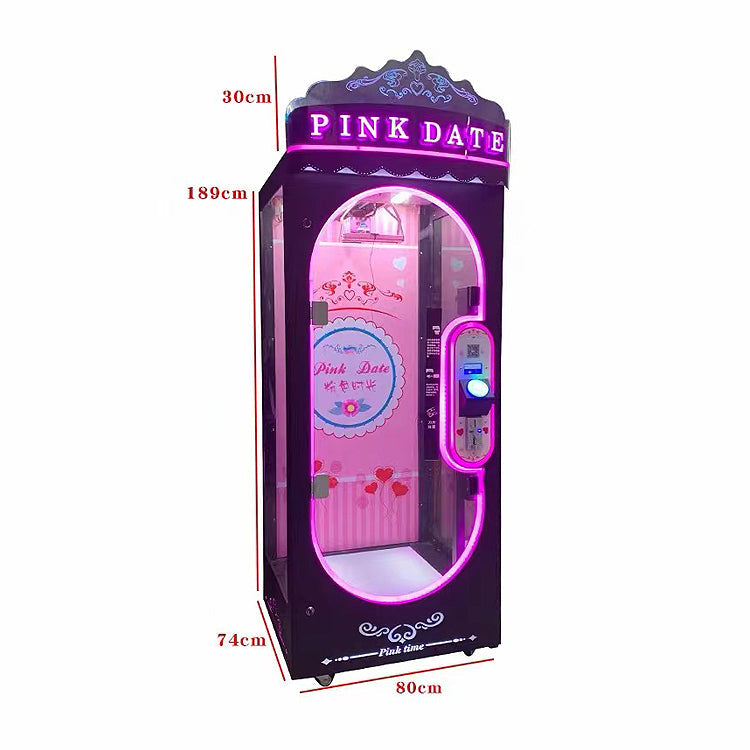 Coin Operated Indoor Pink Date Doll Cutting Prize Gift Scissors Skill Cut pink date machine