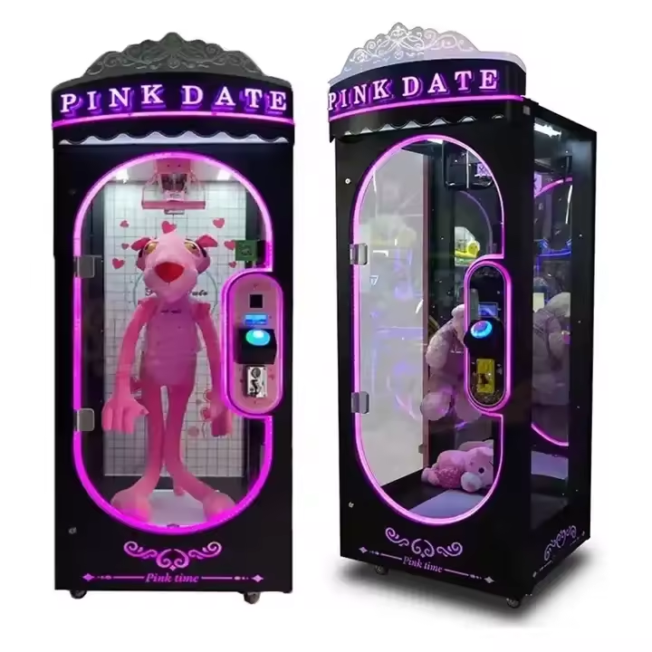 Coin Operated Indoor Pink Date Doll Cutting Prize Gift Scissors Skill Cut pink date machine