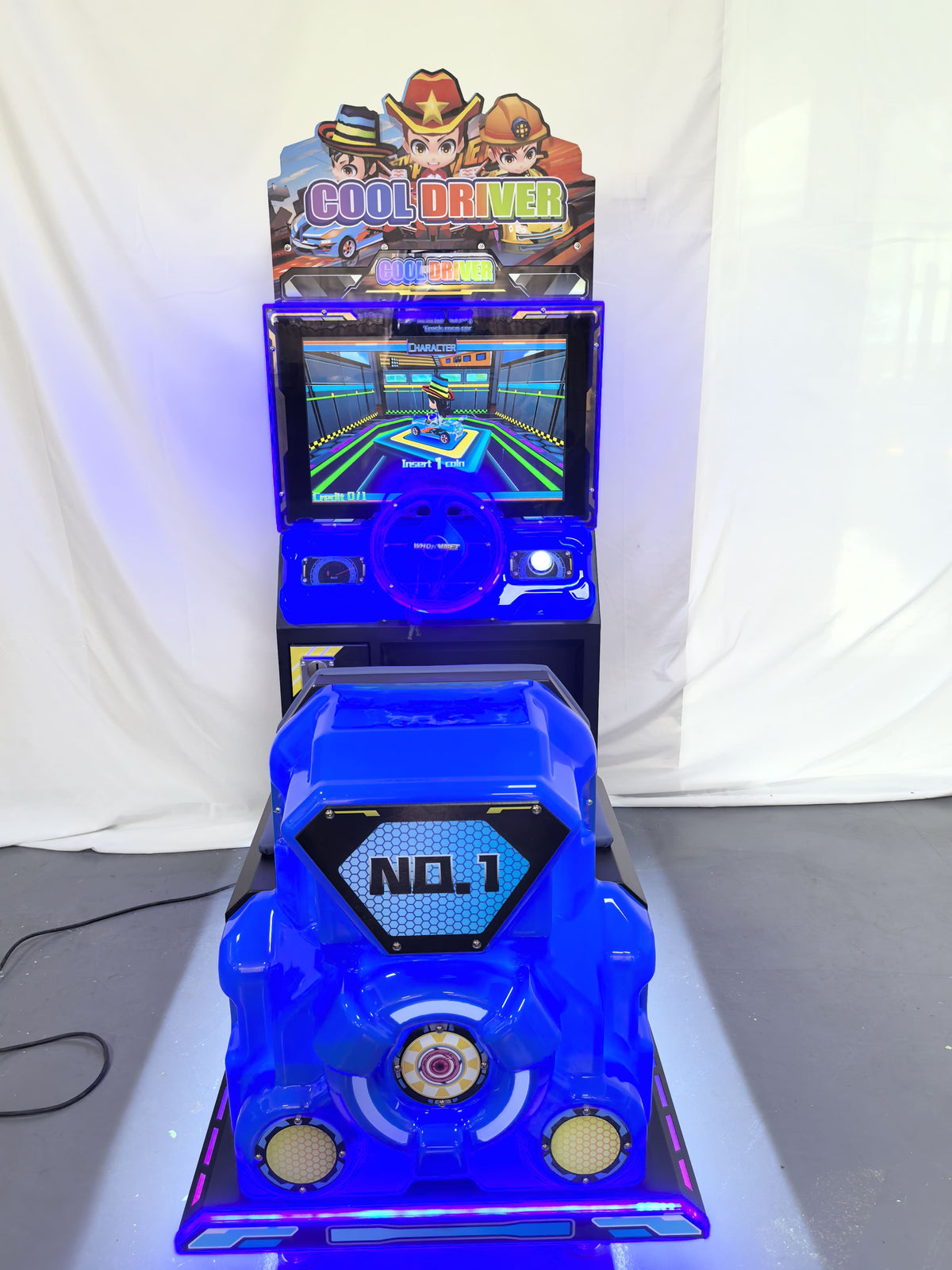 Hot Sale Kids' Video Game Machine Arcade Car Racing Simulator  220V  Acrylic& Plastic Entertainment Amusement Cool Driver