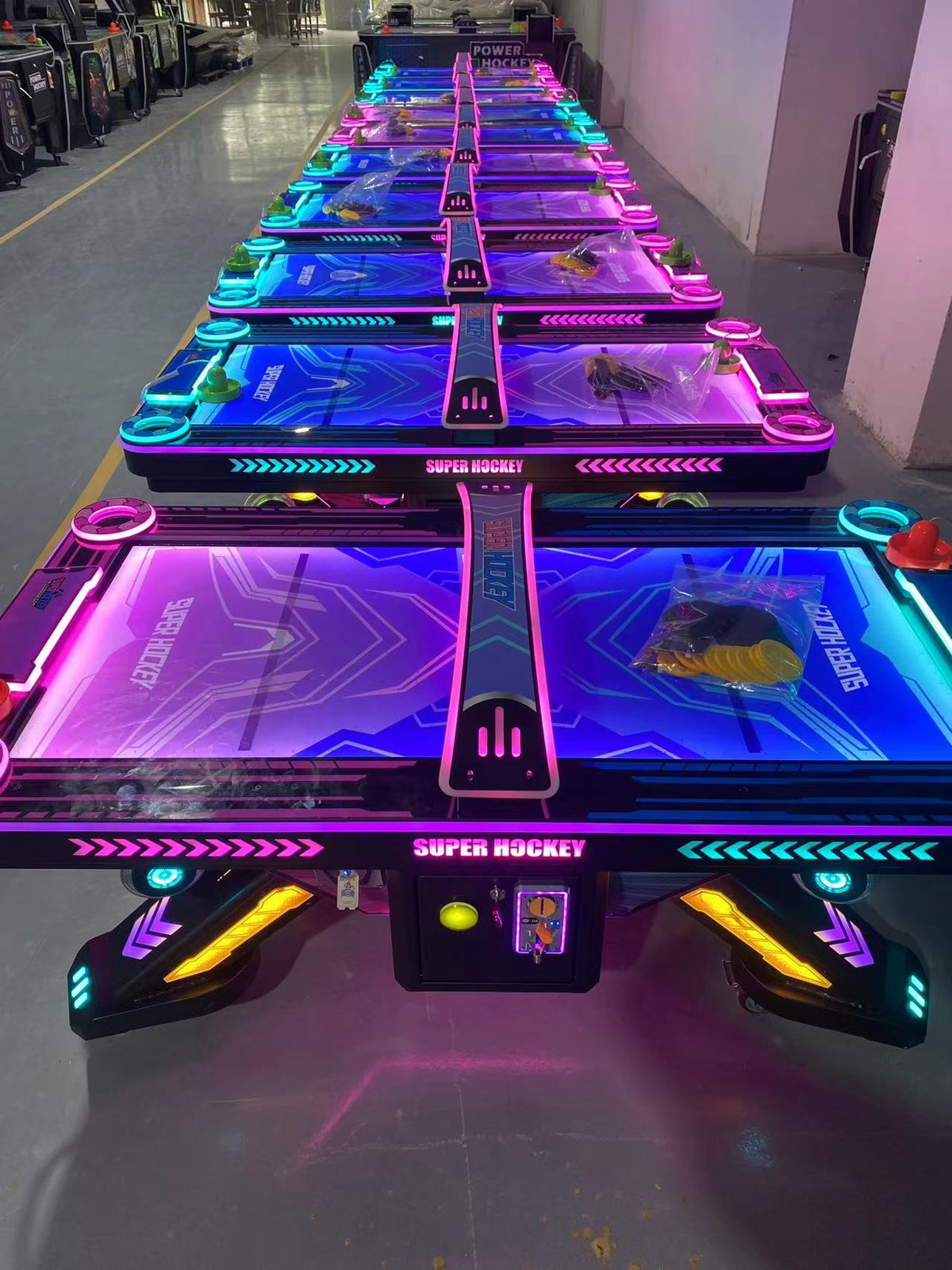 Portable Interactive Arcade Machine Air Hockey Table Coin Operated Plastic Ice Hockey Puck Balls