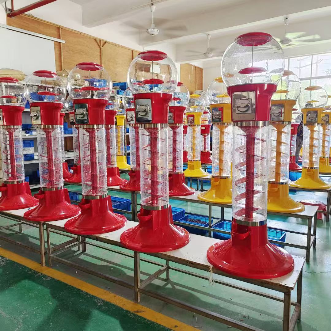Gumball Vending Machine with Bouncy Ball Toy Candy Capsule Twisting Game Stand 1 Year Warranty Plastic Material English Language