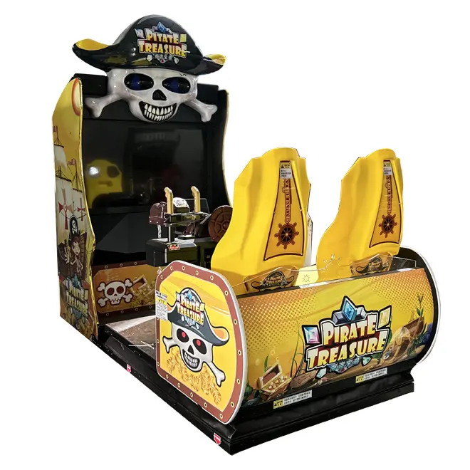 Coin Operated Arcade Game Shooting Machine Entertaining 2-Player Simulator in English LCD Display Fiberglass Material Amusement