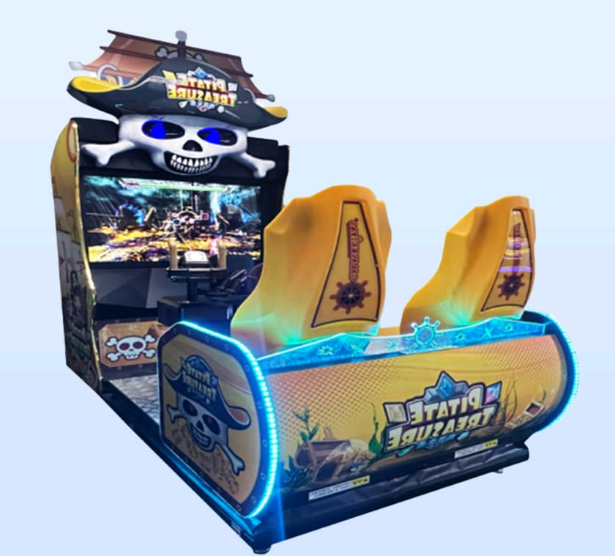 Coin Operated Arcade Game Shooting Machine Entertaining 2-Player Simulator in English LCD Display Fiberglass Material Amusement