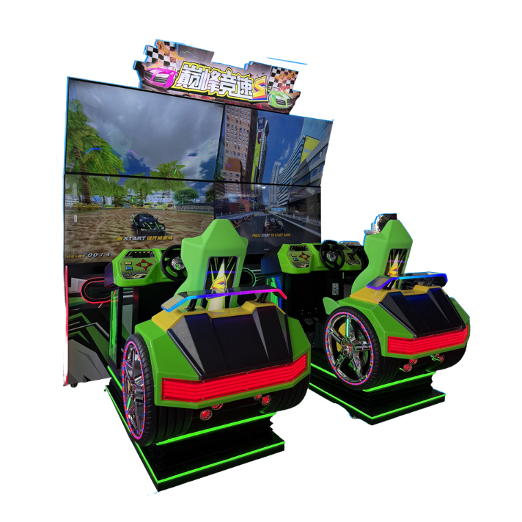 Dual-Screen 55 Inch Video Racing Simulator Machine 2-Player Coin Operated Driving Game