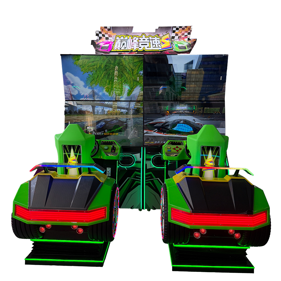 Dual-Screen 55 Inch Video Racing Simulator Machine 2-Player Coin Operated Driving Game