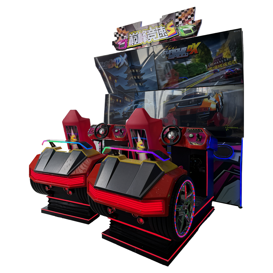 Dual-Screen 55 Inch Video Racing Simulator Machine 2-Player Coin Operated Driving Game