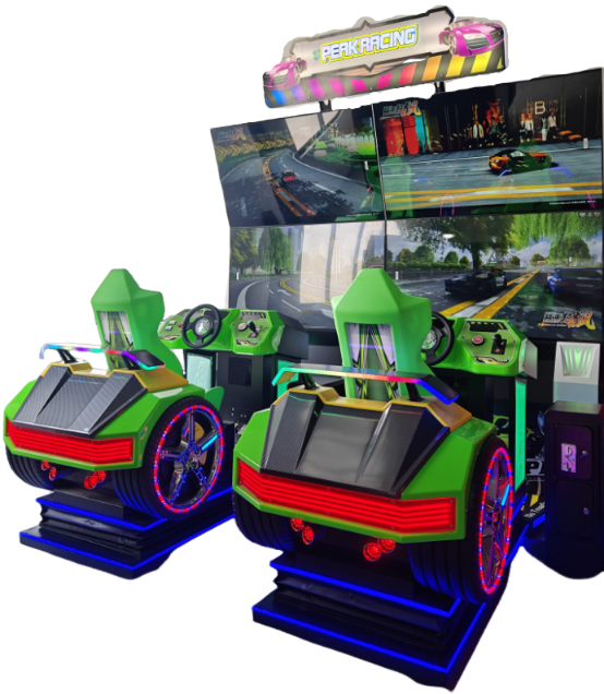 Dual-Screen 55 Inch Video Racing Simulator Machine 2-Player Coin Operated Driving Game