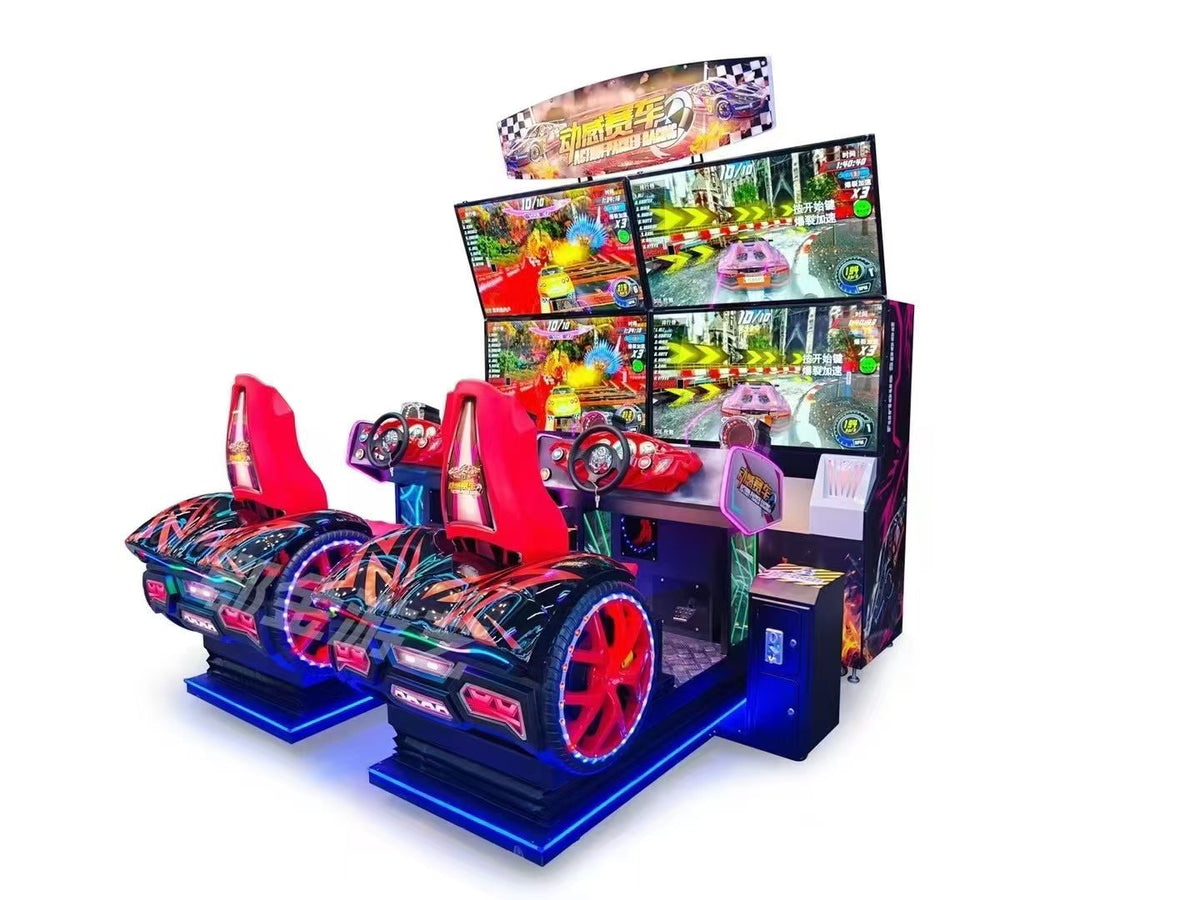 Racing Car Simulator Game Machine Dynamic Four Screen Coin Operated Arcade Entertainment