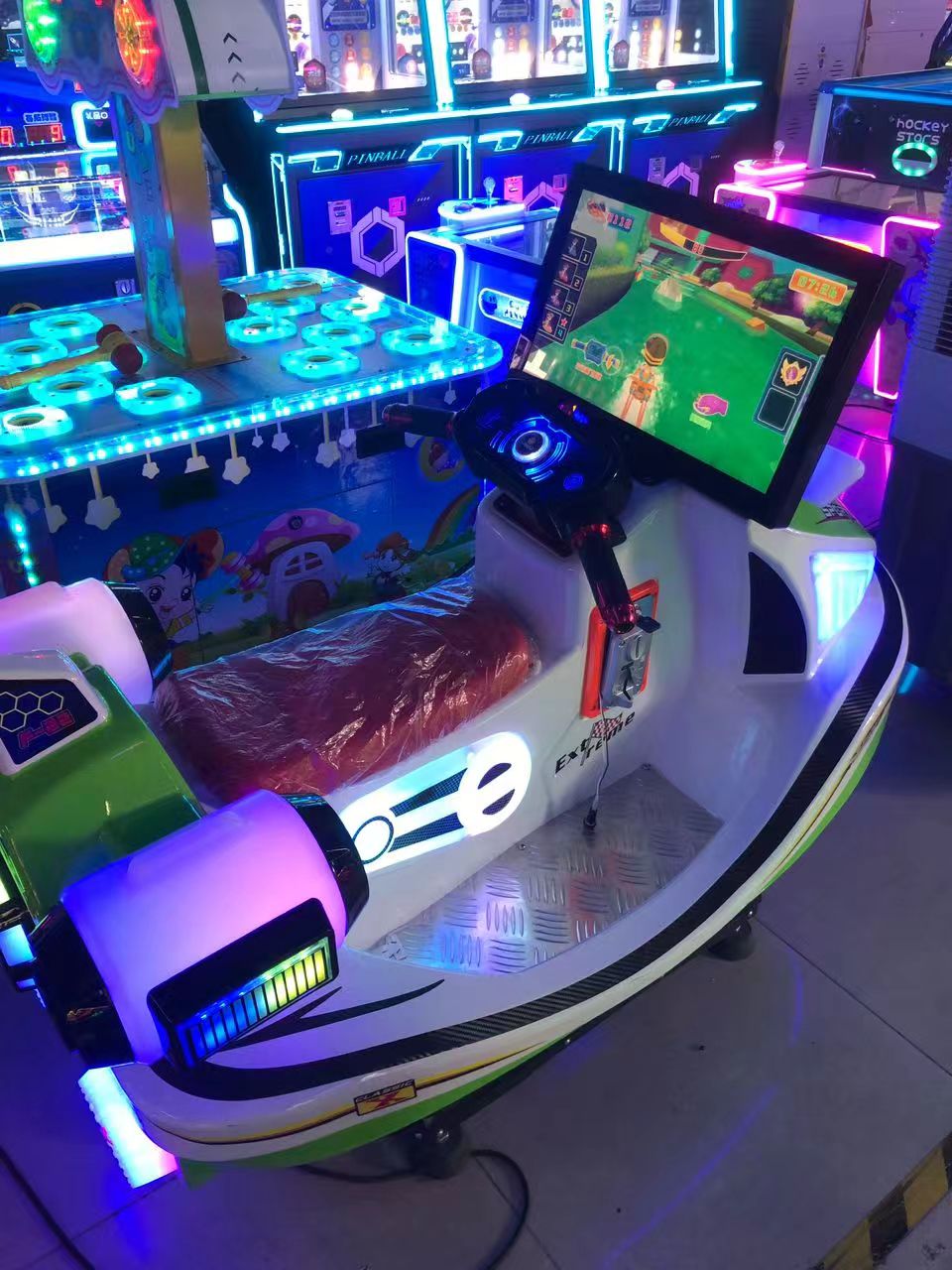 Motorized Airship Kids Electric Swing Car Gaming Machine Coin Operated Indoor Electronic Entertainment with 1 Year Warranty