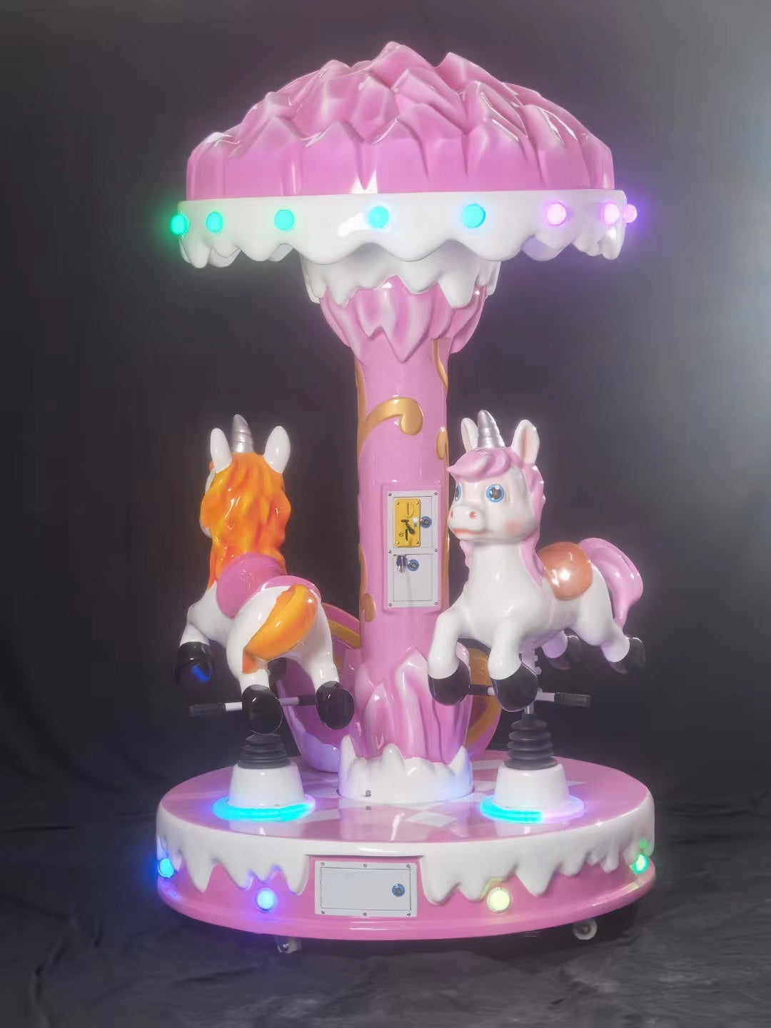 High Quality 3-Seater Ocean Animal Carousel Kids' Coin-Operated Ride for Amusement Park Fiberglass