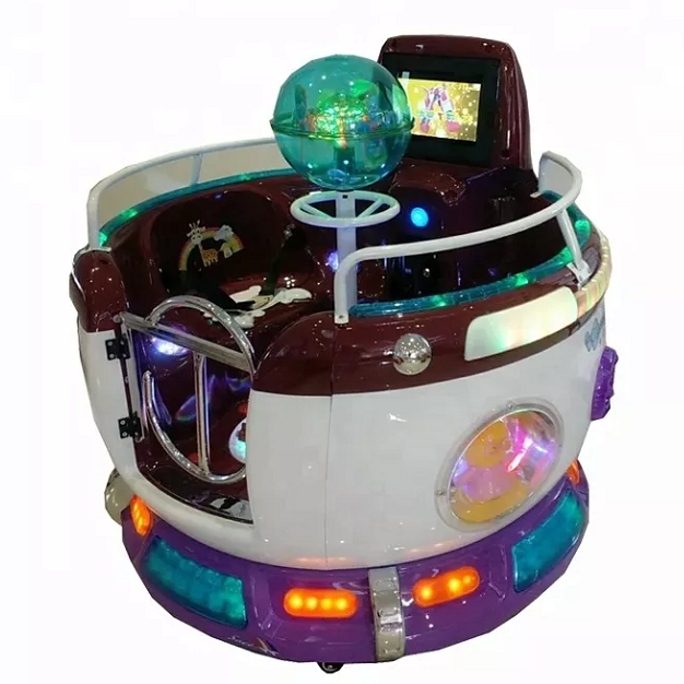 Indoor hot sale revolving cup kiddie ride coin operated plastic rotating games carousel Russian turntable for kids for sale