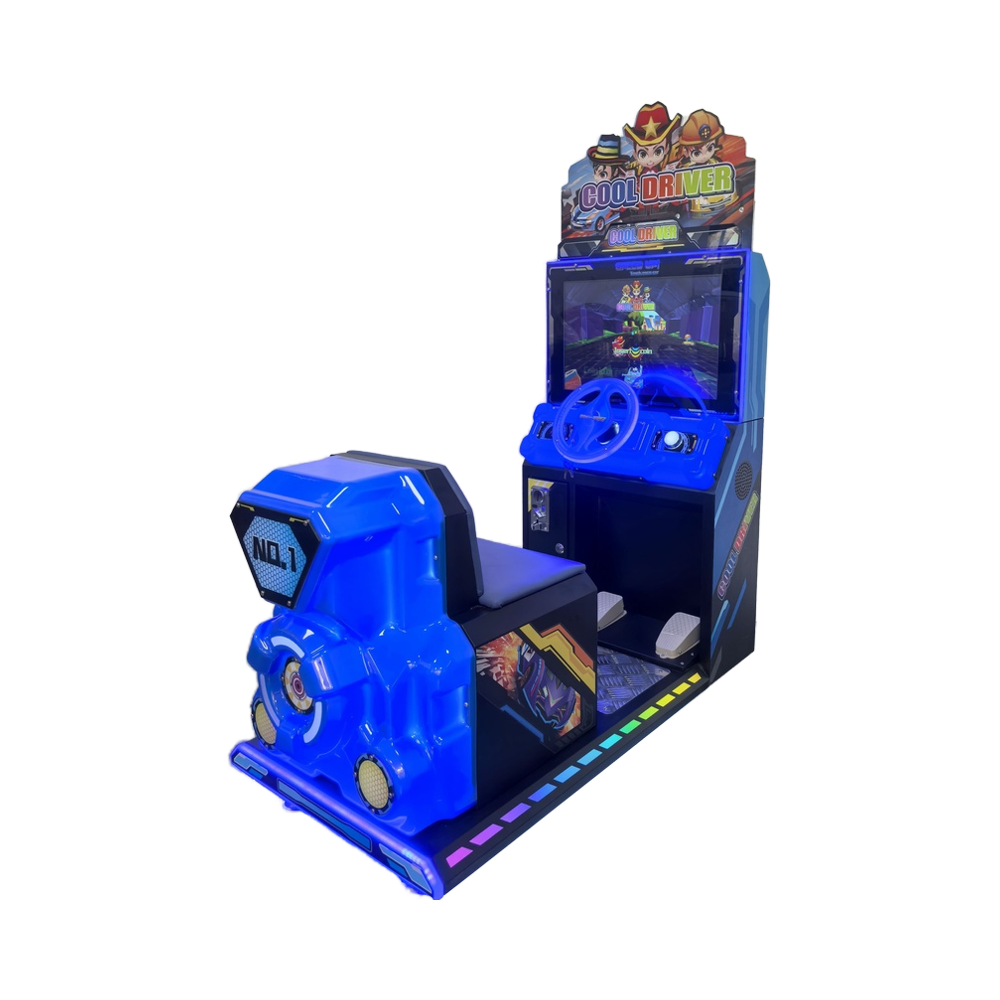 Children's Coin-Operated Arcade Video Game Machine Car Racing Simulator