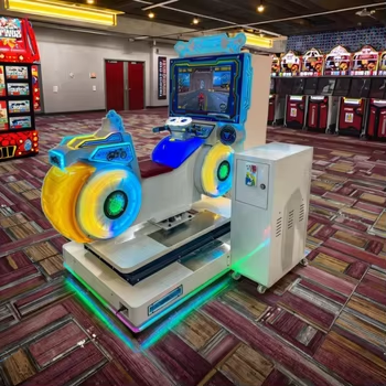 Arcade Racing Game Swing Machine Kiddie Ride Motorcycle Simulator in Plastic Fiberglass 1 Year Warranty English Language