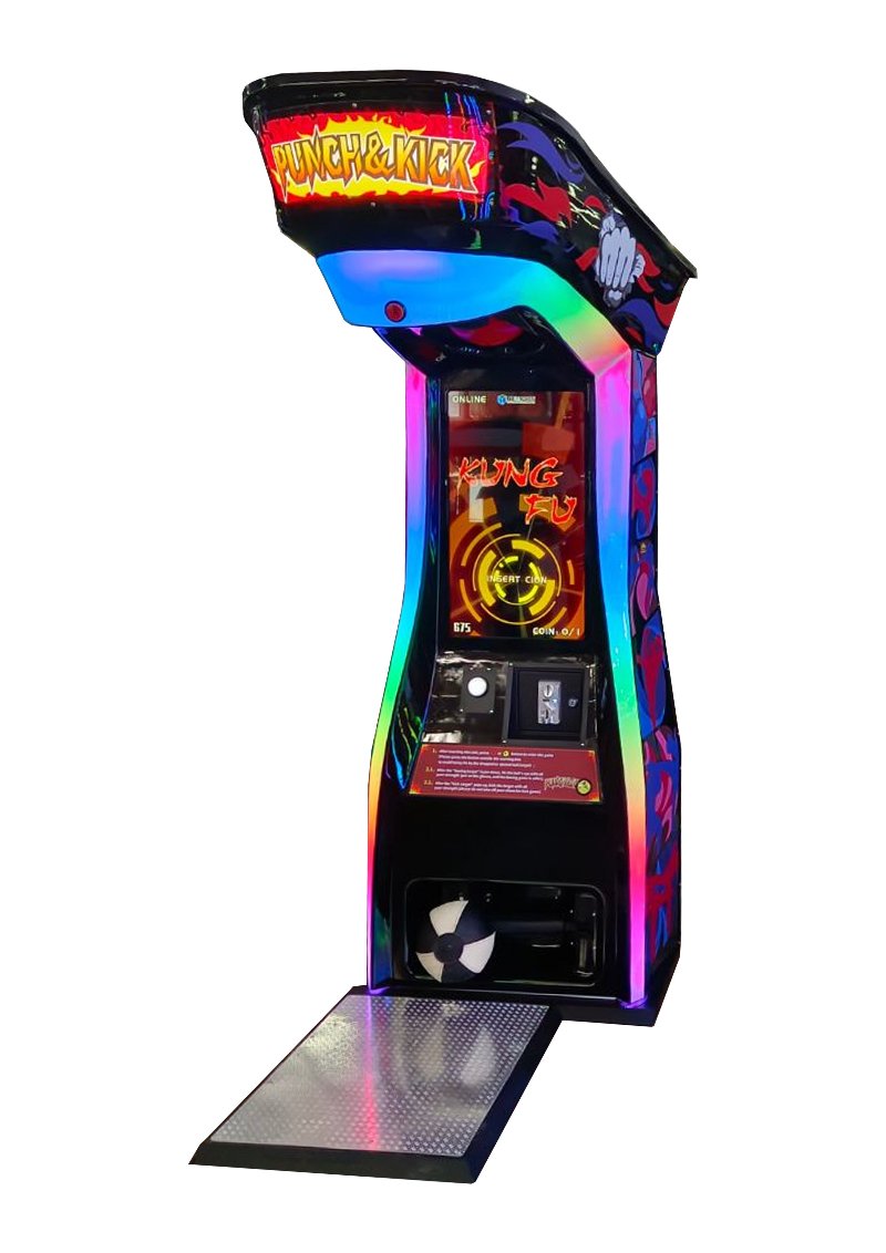 Boxer punching and kicking game machine