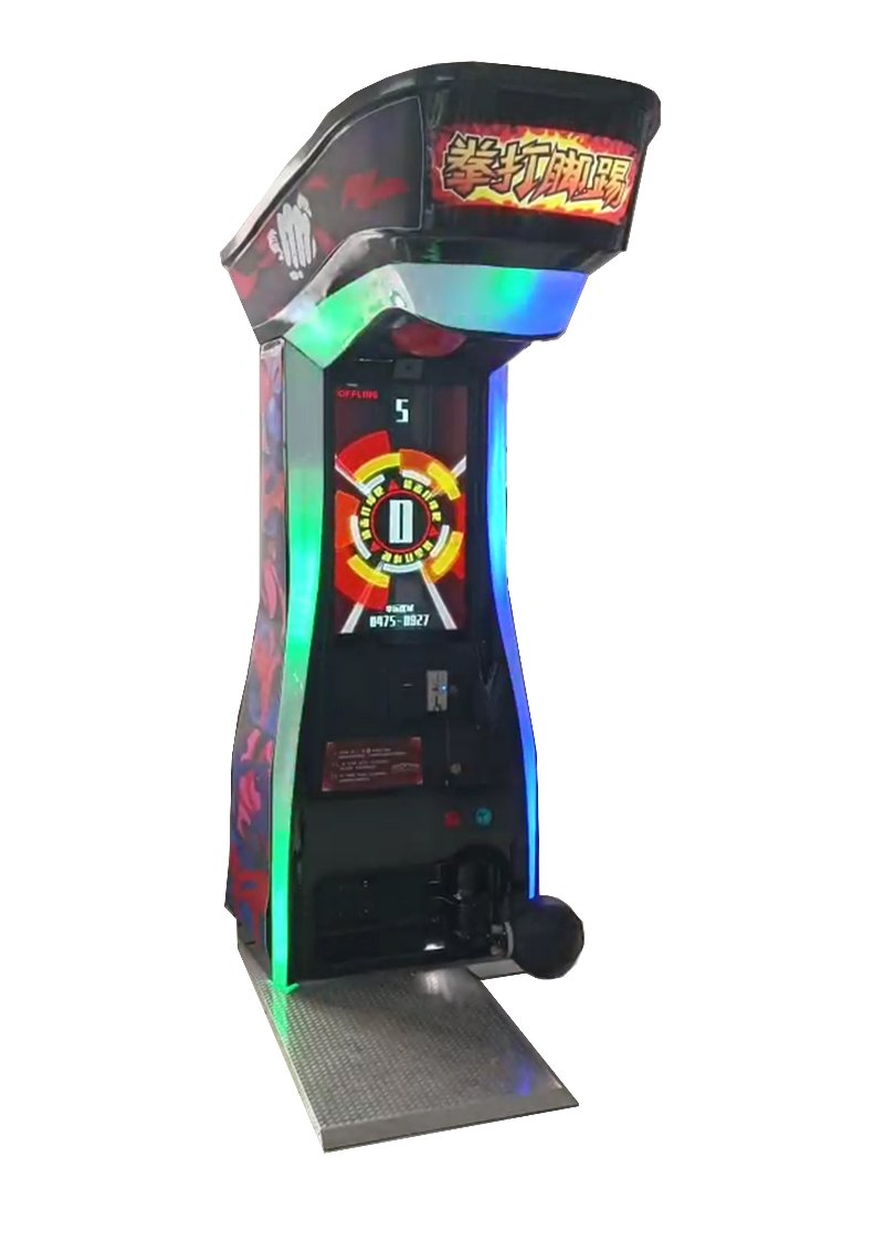 Boxer punching and kicking game machine