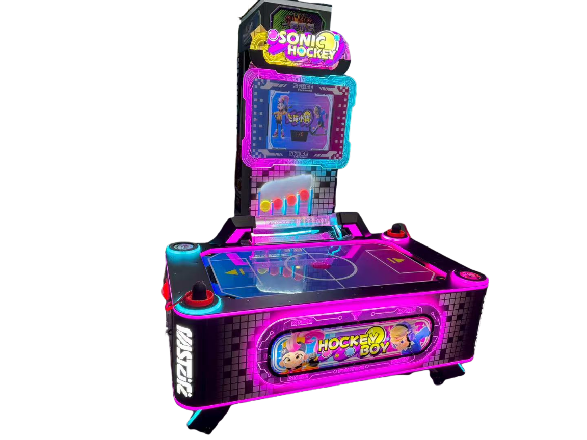 Indoor Coin-Operated Arcade Air Hockey Table for Kids 2-Player Multi-Ball Redemption Game Machine
