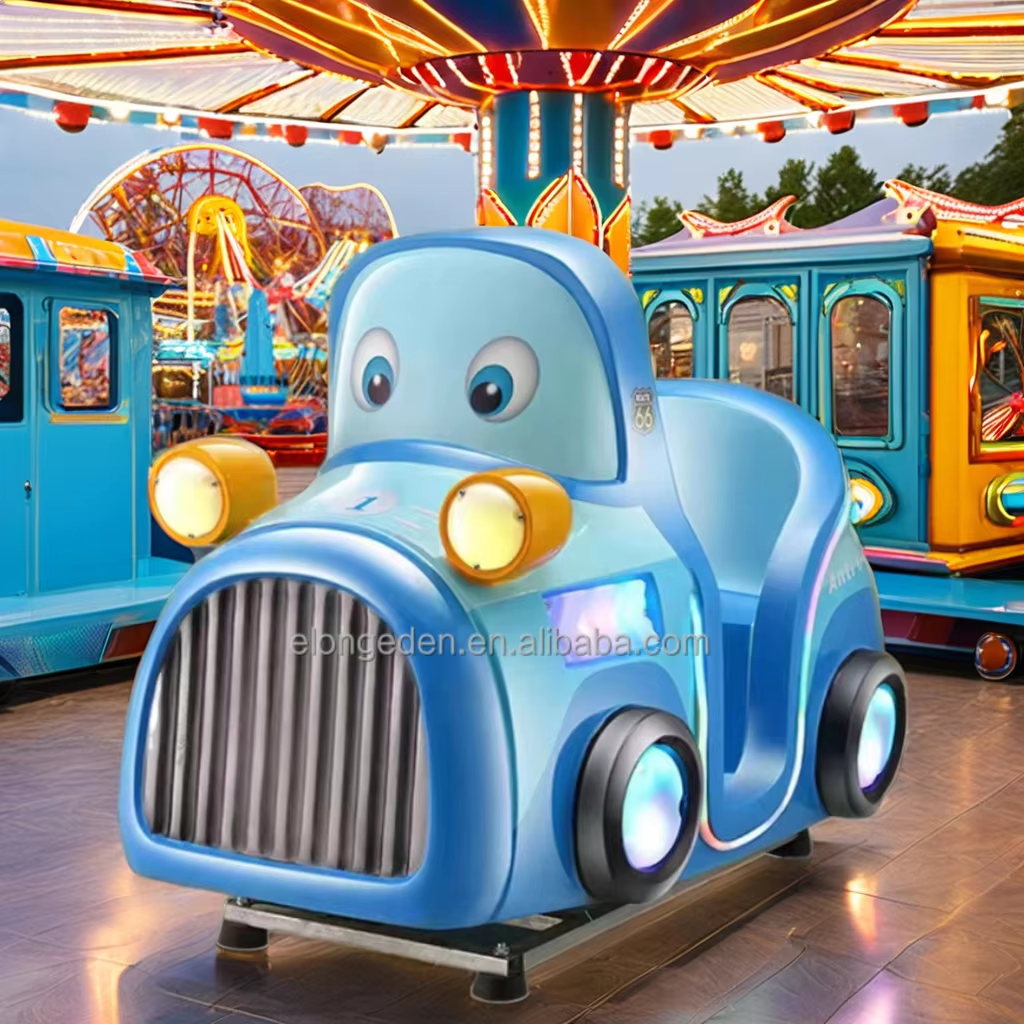 Funny Rocking Cars Kiddie Ride Coin-Operated Arcade Machine with Electric Swing Ride for Kids' Amusement