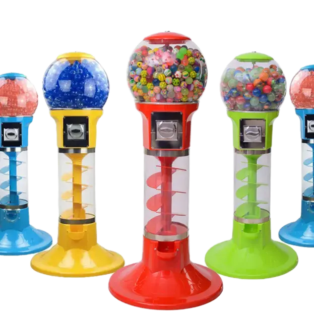 Gumball Vending Machine with Bouncy Ball Toy Candy Capsule Twisting Game Stand 1 Year Warranty Plastic Material English Language