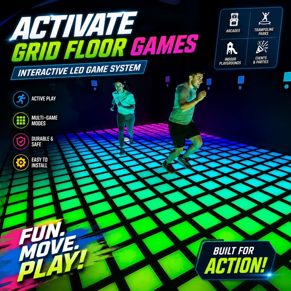 Interactive LED Floor Game commercial active gaming equipment image 1