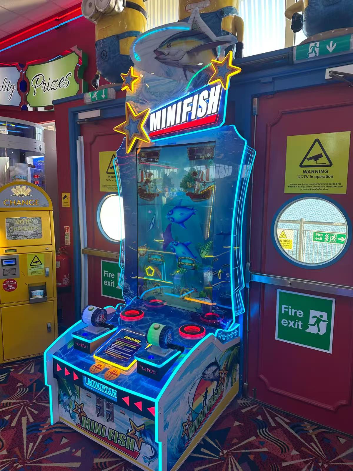 Mini Fish Coin-Operated Interactive Fish Exchange Arcade Entertainment Machine Iron Material Video Fishing Game