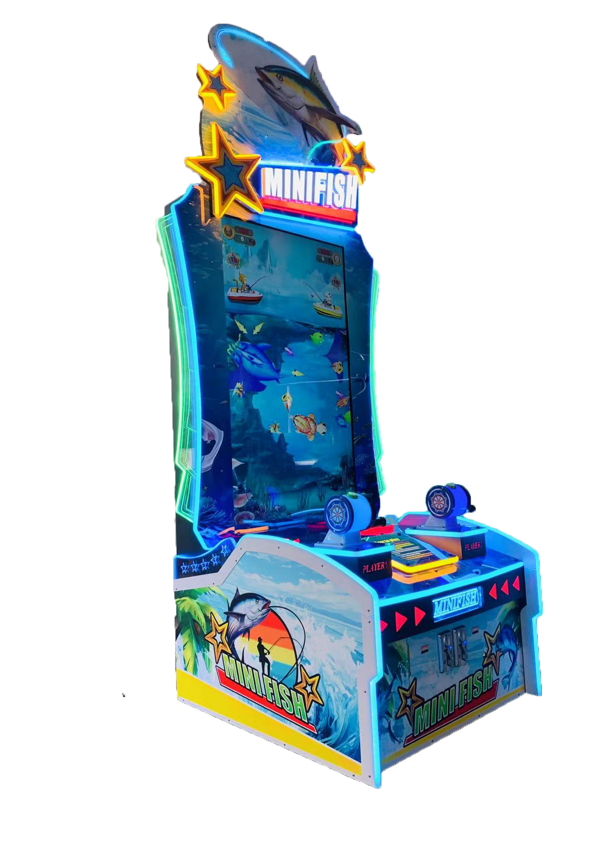 Mini Fish Coin-Operated Interactive Fish Exchange Arcade Entertainment Machine Iron Material Video Fishing Game