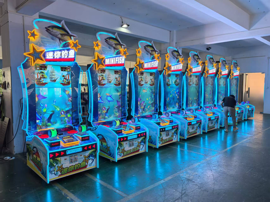 Mini Fish Coin-Operated Interactive Fish Exchange Arcade Entertainment Machine Iron Material Video Fishing Game