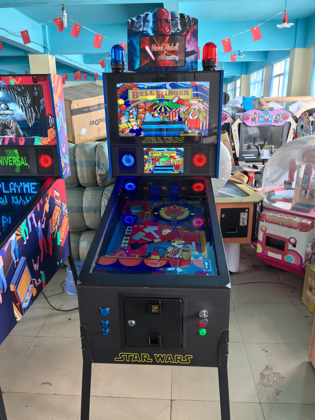 43 inch 4K 4 Screens electronic arcade coin operated game machine for game center space virtual pinball game machine for sale