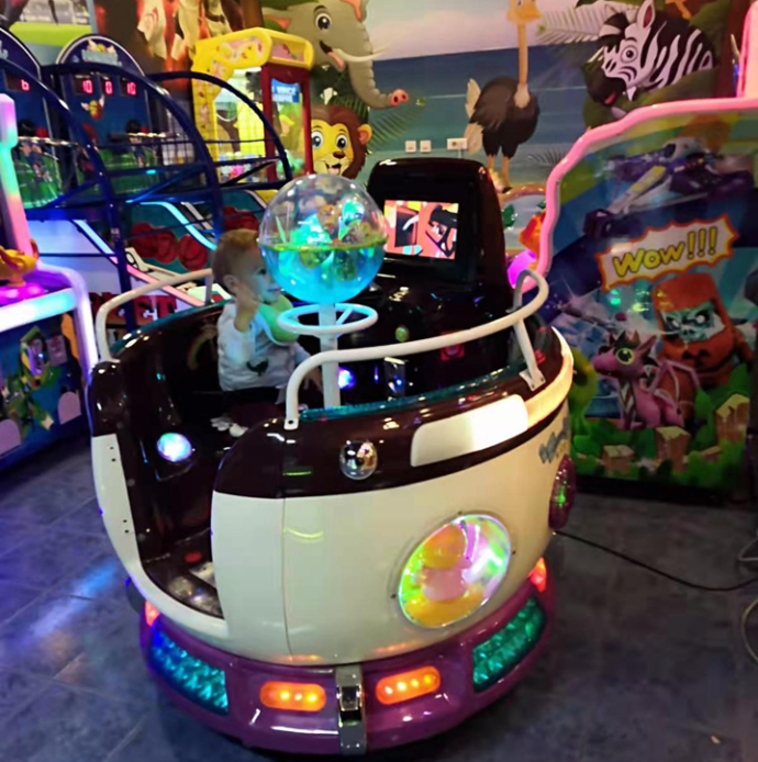 Indoor hot sale revolving cup kiddie ride coin operated plastic rotating games carousel Russian turntable for kids for sale