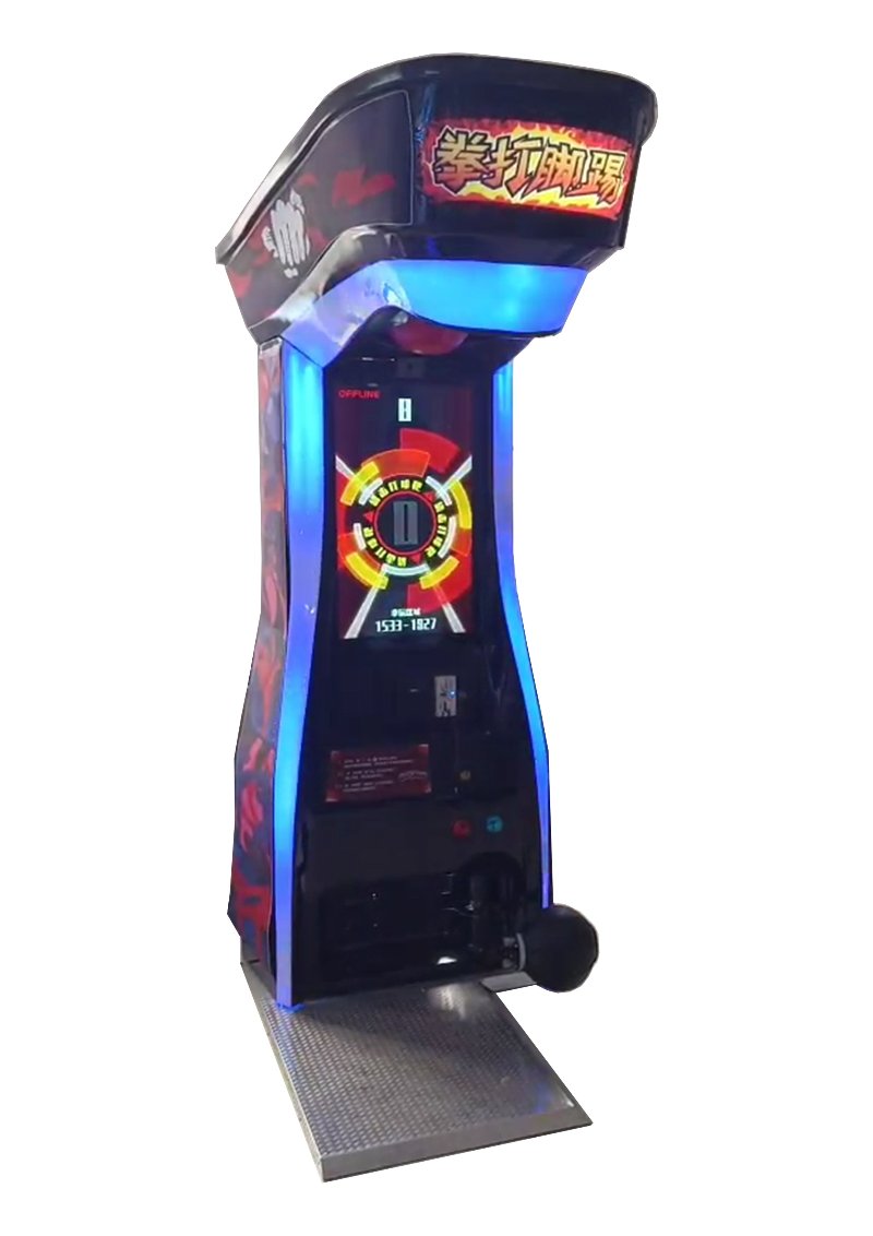 Boxer punching and kicking game machine